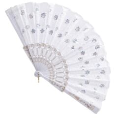 Pullu Yelpaze Beyaz 12 Adet