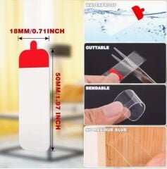 60 Parça Kolay Açılır Güçlü Çift Taraflı Bant 18mm*50mm