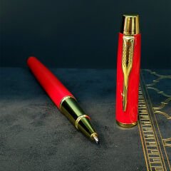 Tüylü Kalem Motif Kutulu Kırmızı Roller Kalem