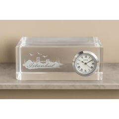 İstanbul Tasarımlı Kristal Saatli Biblo