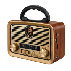 Solar Panelli LED Fenerli FM Radyo - Nostaljik Tasarım - Şarjlı - Bluetooth Özellikli