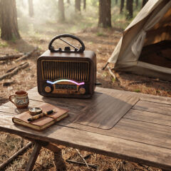 Solar Nostalji Müzik Kutusu - Şarjlı - FM Radyo - Bluetooth Özellikli - Retro Tasarımlı
