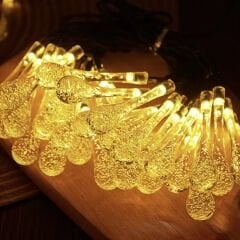 7 Metre 50 Led Damla 8 Fonksiyonlu Solar Panelli-Gün Işığı