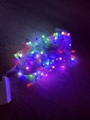10 Metre 100 Led Damla Uçlu RGB Işık Şeffaf Kablo