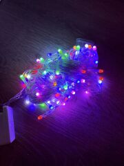 10 Metre 100 Led Damla Uçlu RGB Işık Şeffaf Kablo