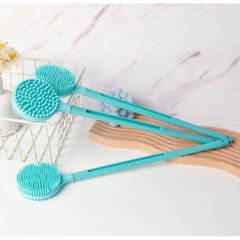 Çift Taraflı Silikon Uzun Saplı Banyo Fırçası