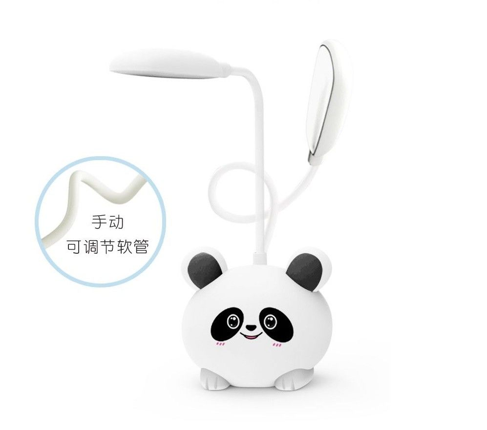 Panda Şeklinde Kalem Kutulu Şarjlı Masa Lambası