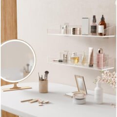 2'li Şık ve Minimalist Tasarımlı Şeffaf Duvar Rafı