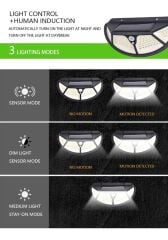 Fonksiyonel Sensörlü 102 Ledli Solar Bahçe Lambası