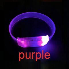 3 Modlu Pilli LED Işıklı Esnek Parti Bilekliği Mor