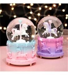 Atlı Karınca Işıklı Küçük Boy Kar Küresi 12 Adet