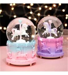 Atlı Karınca Işıklı Küçük Boy Kar Küresi 12 Adet