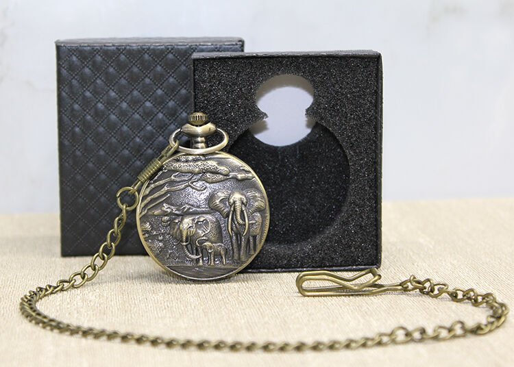 Özel Kutulu Antik Filli Köstekli Saat