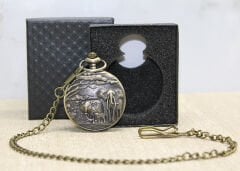 Özel Kutulu Antik Filli Köstekli Saat