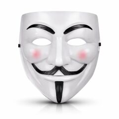 V Mask Premium Vendetta Beyaz Maske (Guy Fawkes Stil)