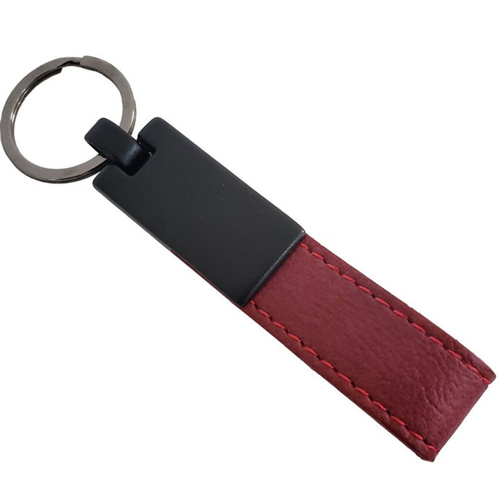 Toptan Bordo Renk Deri Metal Anahtarlık