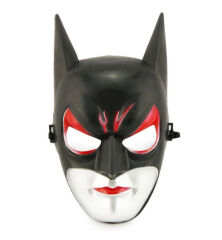 Kırmızı Gözlü Siyah Batman Maske - Lastikli Batgirl Maskesi 28x17 cm