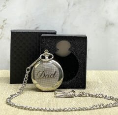 Özel Kutulu Dad (Baba) Tasarımlı Gümüş Köstekli Saat