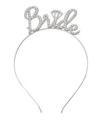 Gümüş Renkli Taşlı “Bride” Gelin Tacı