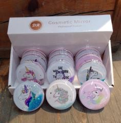 Unicorn Desenli Makyaj Aynası 12 Adet