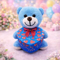 Toptan Kalp Kutulu Mavi Ayıcık