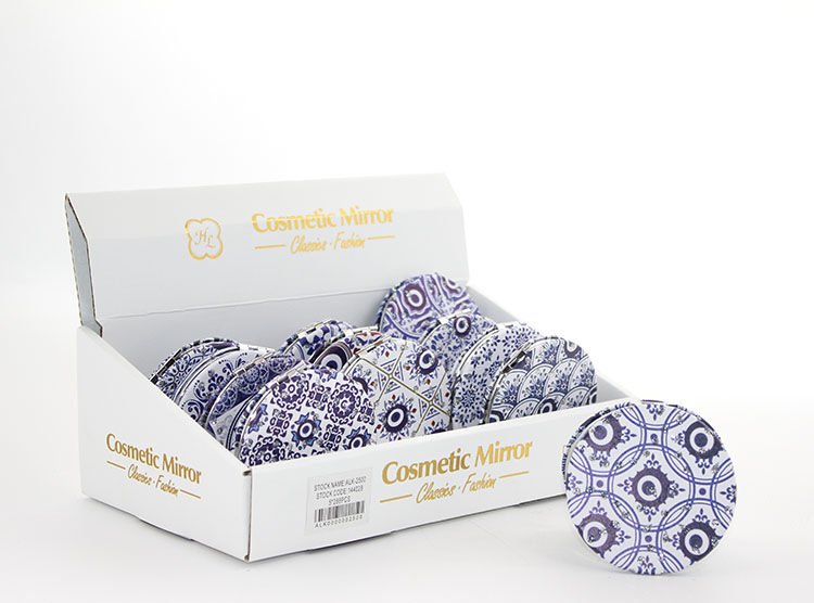 Taşlı Nazar Boncuklu Yuvarlak El Aynası İnce