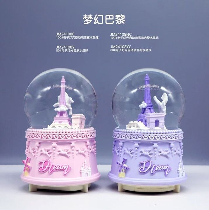 Işıklı Müzikli Püskürtmeli Büyük Boy Kar Küresi Model 32