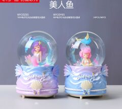 Deniz Kızı Temalı Işıklı Müzikli Püskürtmeli Büyük Boy Kar Küresi
