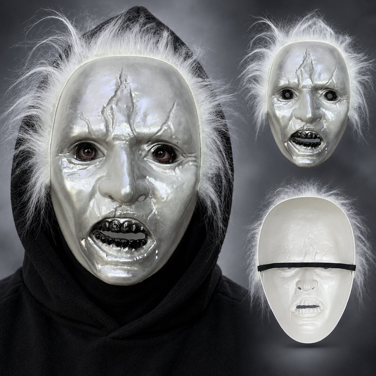 Beyaz Saçlı Michael Myers Plastik Karakter Maskesi
