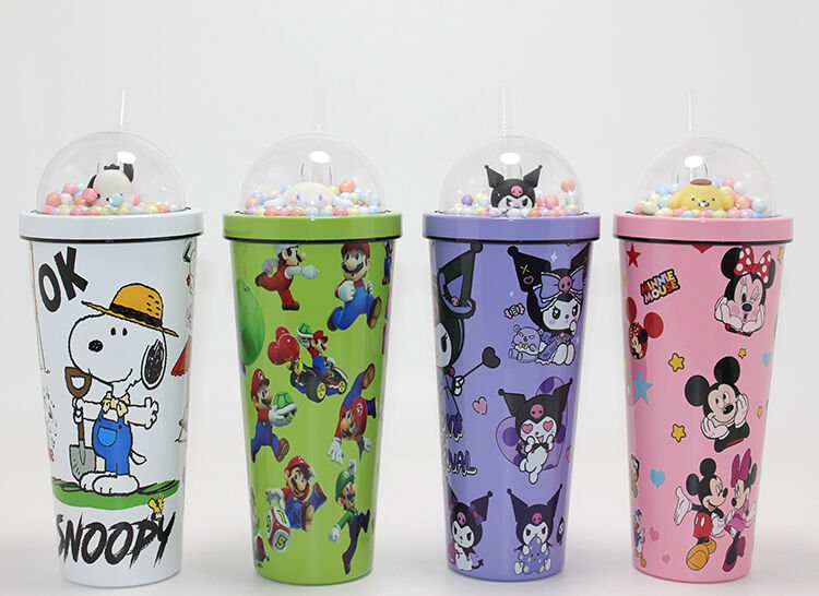 Sevimli Anime Karakterli Pipetli Termos Suluk