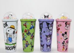 Sevimli Anime Karakterli Pipetli Termos Suluk