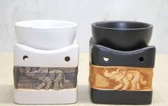 Seramik Fil Kabartmalı Buhurdanlık