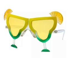 Sarı Margarita Bardak Şeklinde Parti Gözlüğü