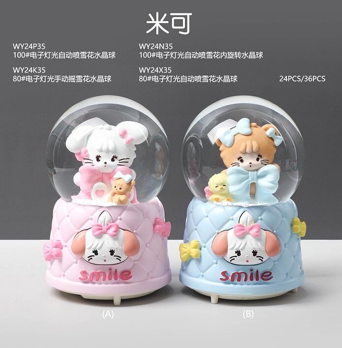 Işıklı Müzikli Püskürtmeli Büyük Boy Kar Küresi Model 41