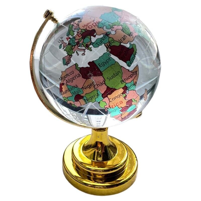 Dekoratif Dünya Cam Küre 6.5cm Sarı Ayak