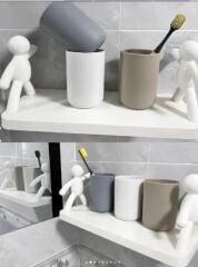 İnsan Figürlü Yapışkanlı Çok Amaçlı Duvar Rafı