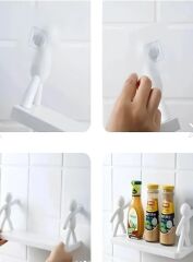 İnsan Figürlü Yapışkanlı Çok Amaçlı Duvar Rafı