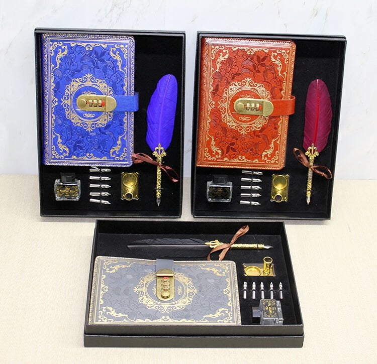 Şifreli Deri Defter Ve Divit Hokka Seti