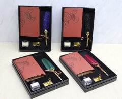 Deri Defterli Divit Hokka Seti Model 2