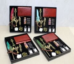 Deri Defterli Divit Hokka Ve Mühür Seti Model 1