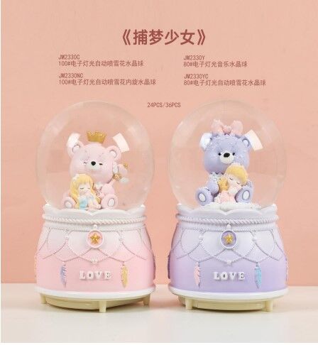 Sevimli Panda Işıklı Müzikli Püskürtmeli Büyük Boy Kar Küresi