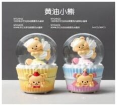 Melekli Ayıcık Işıklı Müzikli Püskürtmeli Büyük Boy Kar Küresi