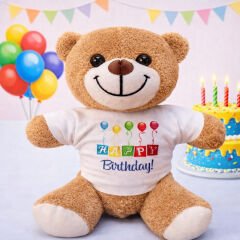 Toptan Happy Birthday Tişörtlü Ayıcık