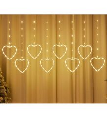 Kalpli Perde LED Işıklar, Sevgililer Günü Romantik LED Aydınlatma
