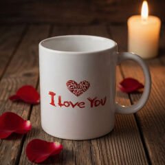 Toptan I Love You Baskılı Bardak