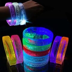 Turuncu Led Işıklı Baskı Yapılabilen Pilli Bileklik Bilezik