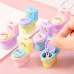 Unicorn Tuvalet Şeklinde Kalem Tıraşlı Silgi 48 Adet