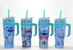 Sevimli Stitch Pipetli Termos Suluk