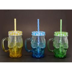 Tekli Cam Kurukafa Kupa Bardak Pipetli