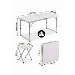 4 Sandalyeli Katlanabilir Masa Seti